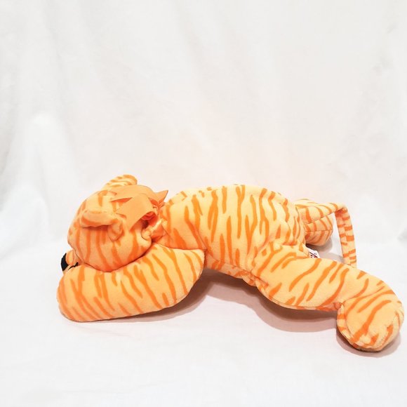 Ty Pillow Pals Purr Orange Stripes Tabby Tiger Cat Plush Stuffed Animal 14" 1996 - Picture 5 of 8